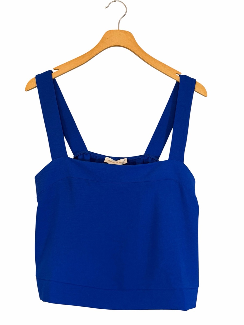 Monteau Cobalt Blue Square-Neck Cropped Camisole Size XL Lightweight Summer